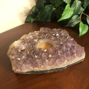 Beautiful Amethyst Crystal T- candle holder